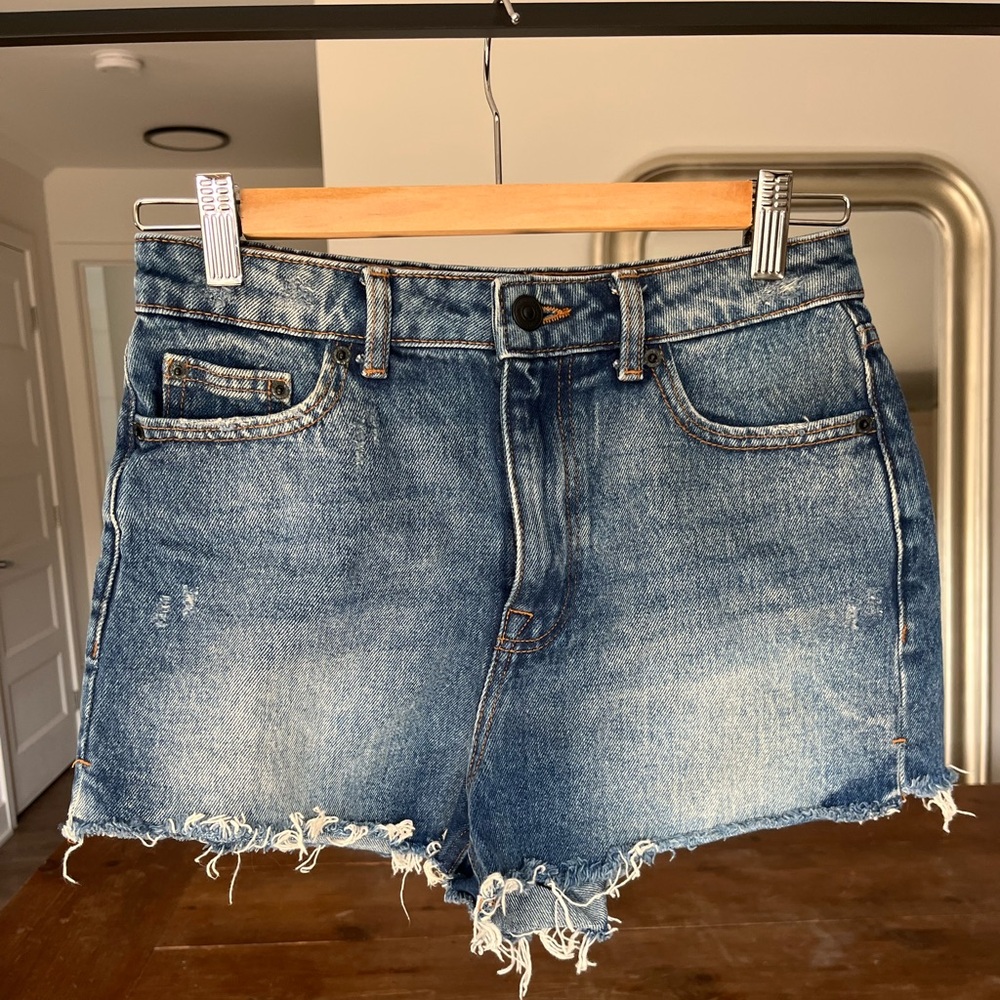 Zara Distressed Blue Jean Shorts